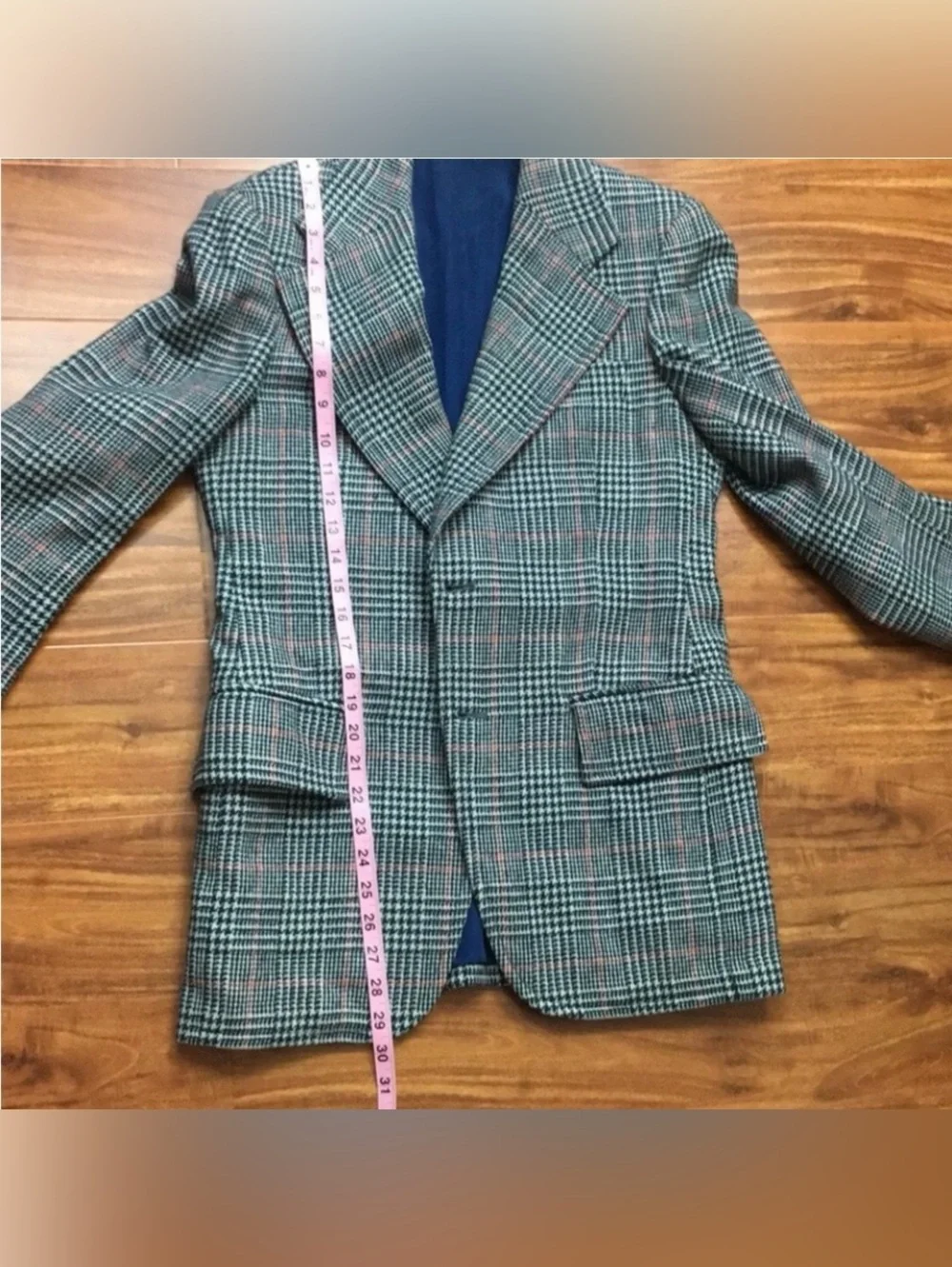 Vintage Men The Highlander Tailored Grey Glen Plaid Wool Classic Blazer Size 36S